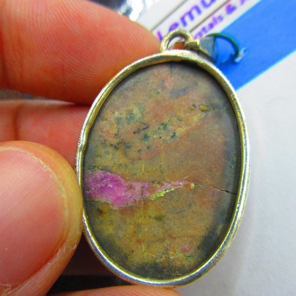 Pink Cobalto Calcite Sterling Silver .925 Gemstone Pendant - Picture 5 of 5